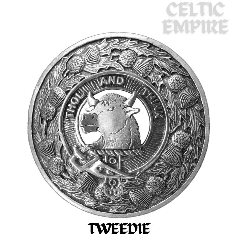 Tweedie Family Clan Badge Scottish Plaid Brooch