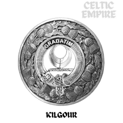 Kilgour Family Clan Badge Scottish Plaid Brooch