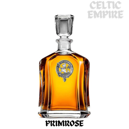 Primrose Family Clan Crest Badge Whiskey Decanter