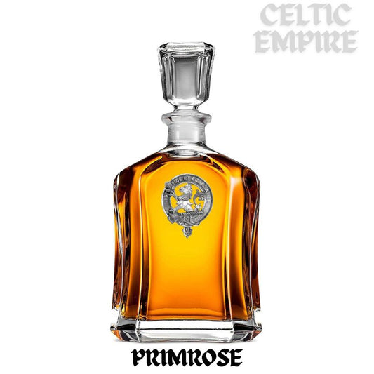 Primrose Family Clan Crest Badge Whiskey Decanter