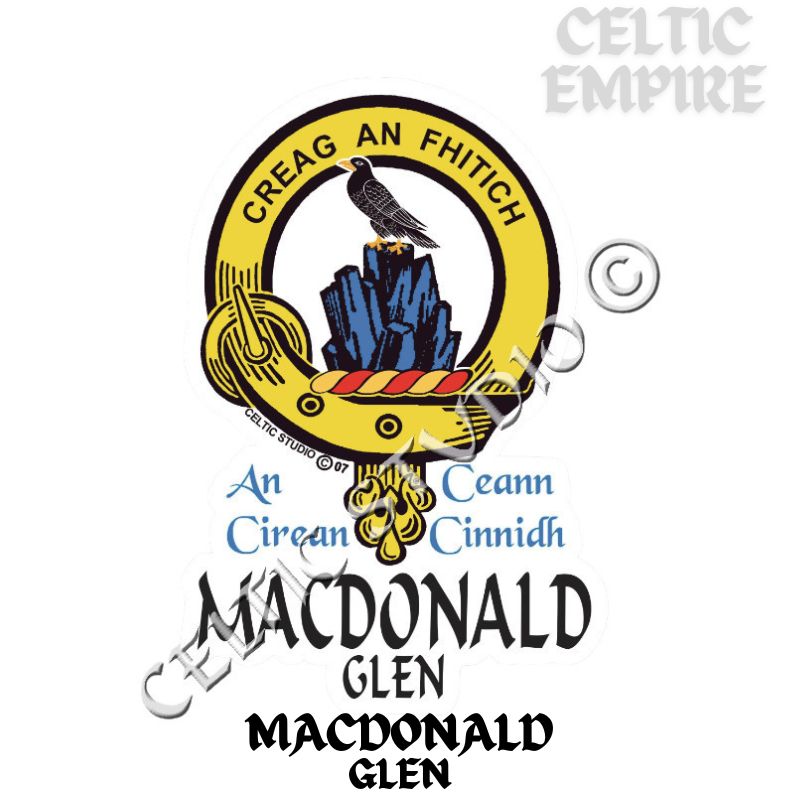 Macdonald (Glen) Family Clan Crest Decal | Custom Scottish Heritage Car & Laptop Stickers
