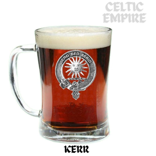 Kerr Family Clan Crest Badge Glass Beer Mug