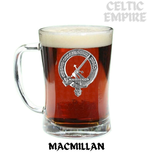 MacMillan Family Clan Crest Badge Glass Beer Mug