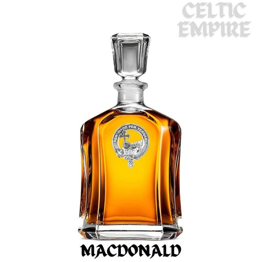 MacDonald ,Family Clan Donald Family Clan Crest Badge Whiskey Decanter