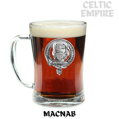 MacNab Family Clan Crest Badge Glass Beer Mug