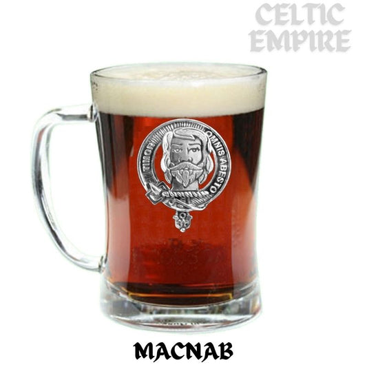 MacNab Family Clan Crest Badge Glass Beer Mug