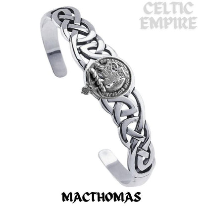 MacThomas Family Clan Crest Celtic Cuff Bracelet