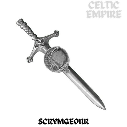 Scrymgeour Family Clan Crest Kilt Pin, Scottish Pin