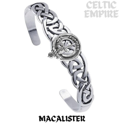 MacAlister Family Clan Crest Celtic Cuff Bracelet