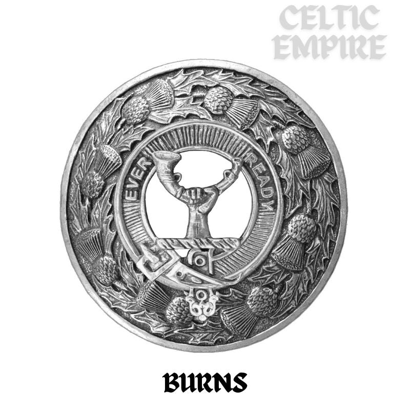 Burns Family Clan Badge Scottish Plaid Brooch