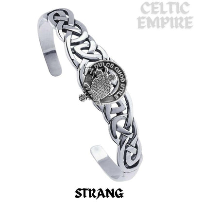 Strang Family Clan Crest Celtic Cuff Bracelet
