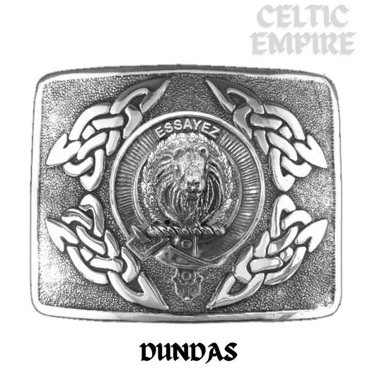 Dundas Family Clan Crest Interlace Kilt Belt Buckle