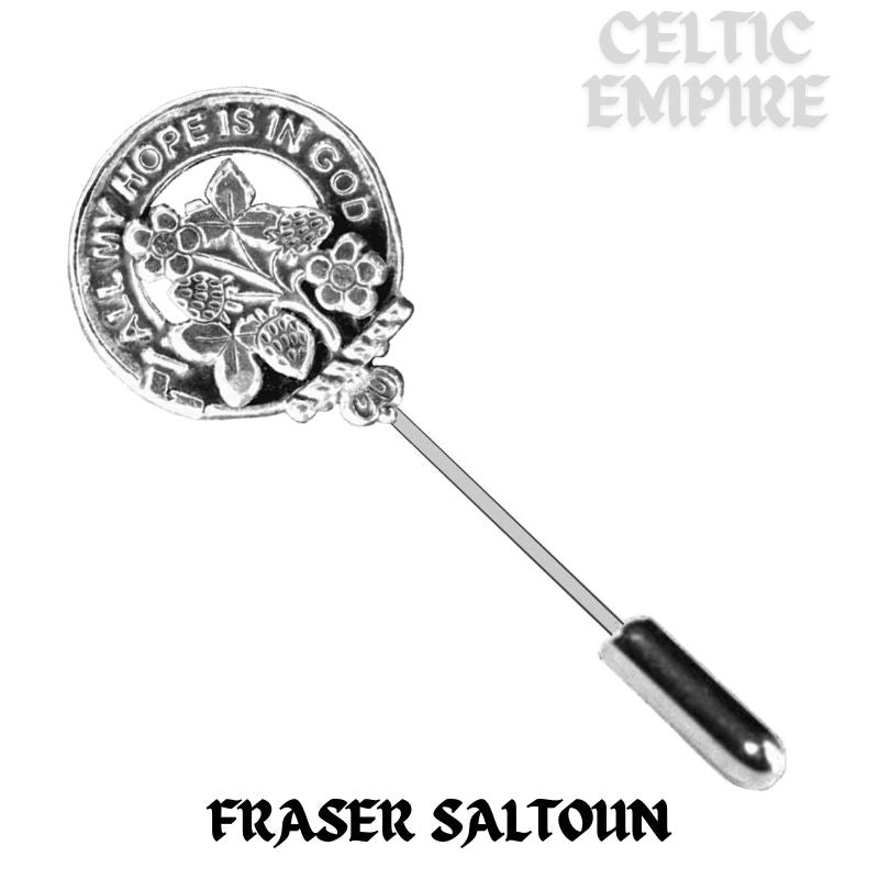 Fraser  Saltoun Family Clan Crest Stick or Cravat pin, Sterling Silver