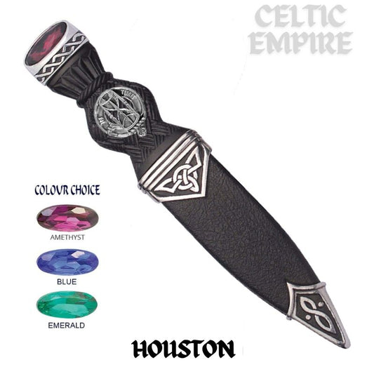 Houston Interlace Family Clan Crest Sgian Dubh, Scottish Knife