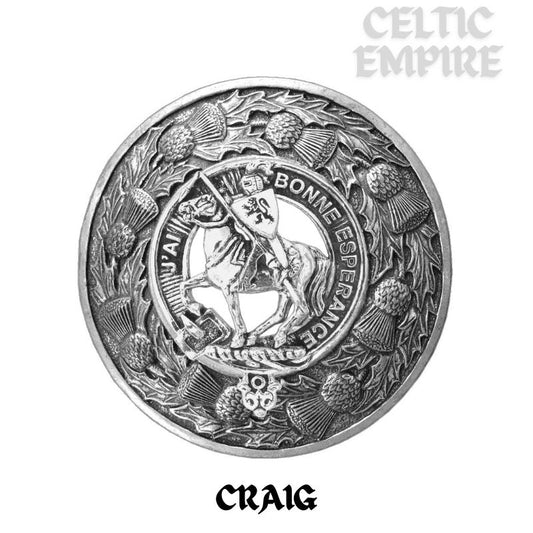 Craig Family Clan Badge Scottish Plaid Brooch