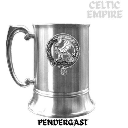 Pendergast Scottish Family Clan Crest Badge Tankard