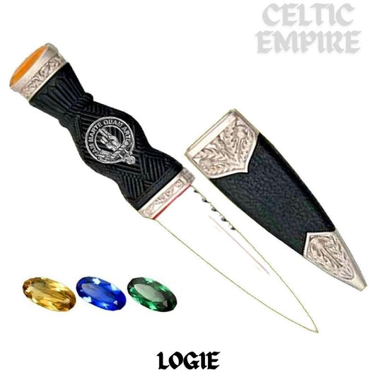 Logie Family Clan Crest Sgian Dubh, Scottish Knife