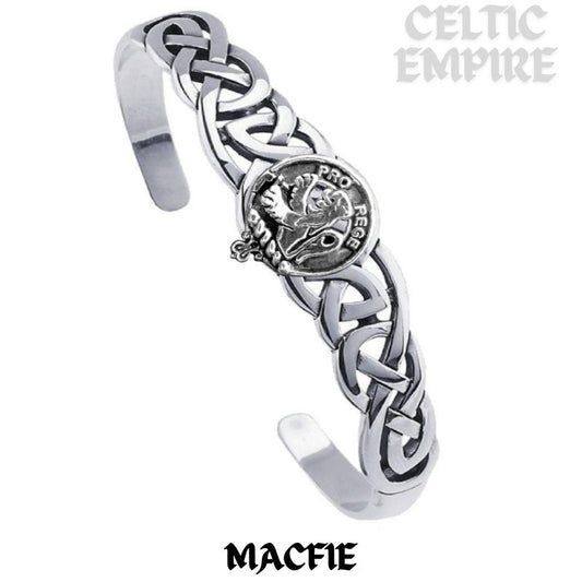 MacFie Family Clan Crest Celtic Cuff Bracelet
