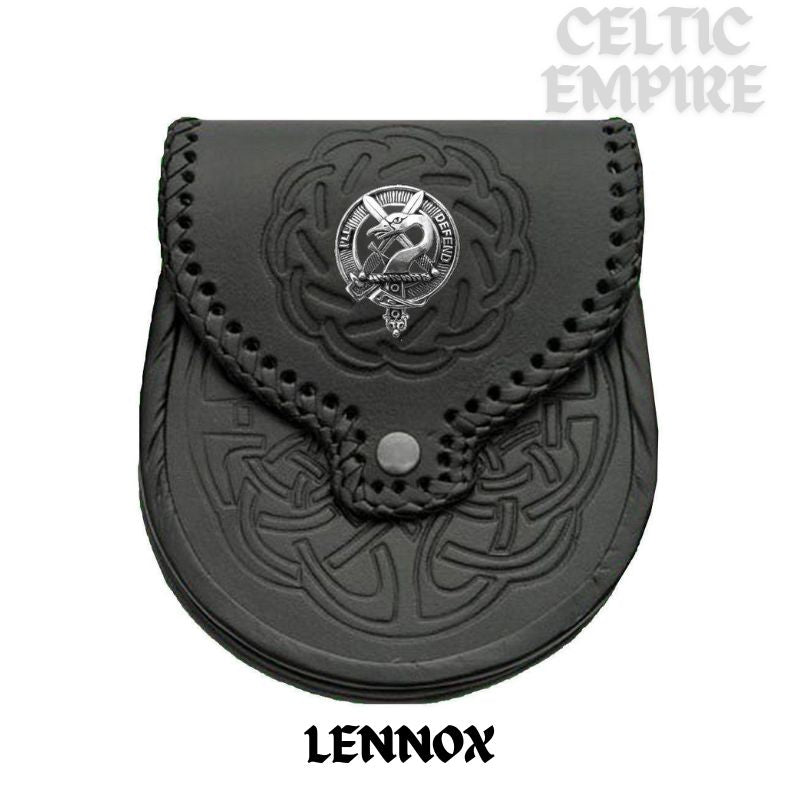 Lennox Scottish Family Clan Badge Sporran, Leather