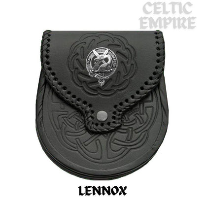 Lennox Scottish Family Clan Badge Sporran, Leather