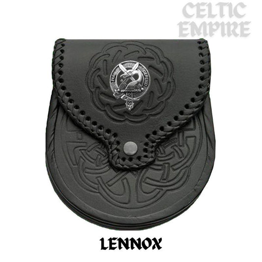 Lennox Scottish Family Clan Badge Sporran, Leather