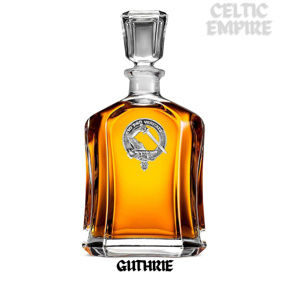 Guthrie Family Clan Crest Badge Skye Decanter