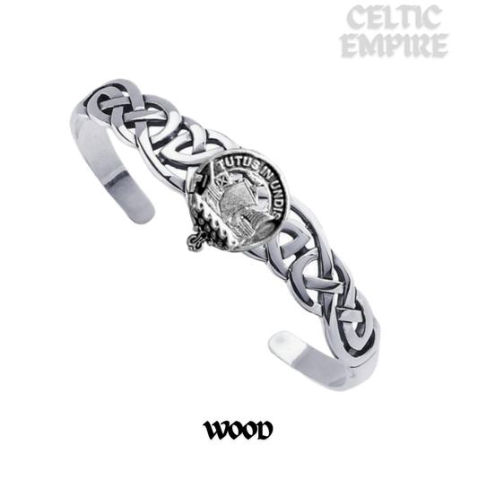 Wood Family Clan Crest Celtic Cuff Bracelet