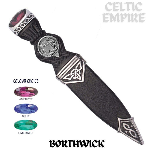 Borthwick Interlace Family Clan Crest Sgian Dubh, Scottish Knife