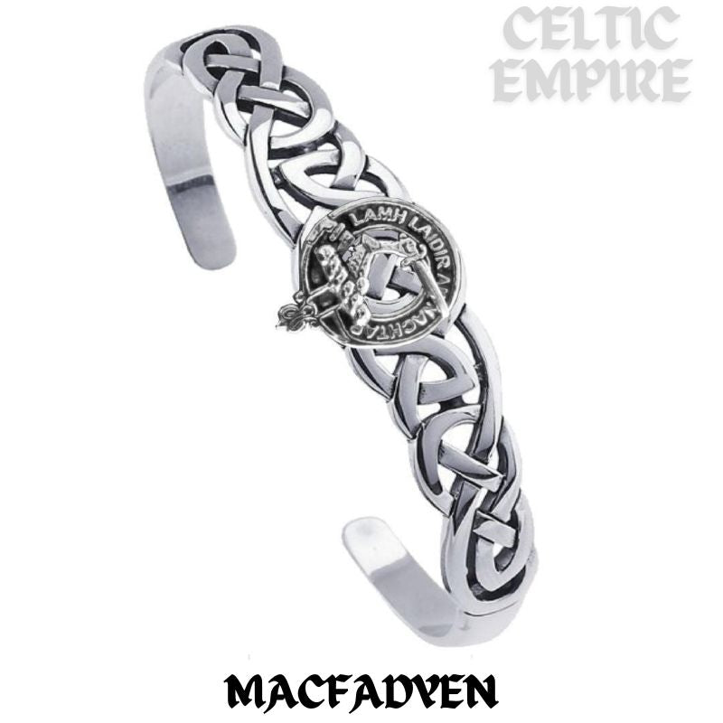 MacFadden Family Clan Crest Celtic Cuff Bracelet