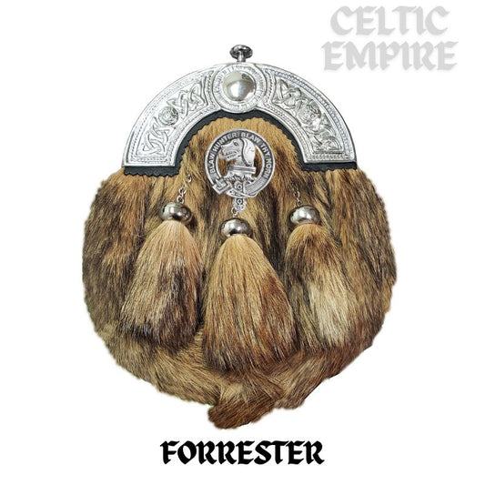 Forrester Scottish Family Clan Crest Badge Dress Fur Sporran