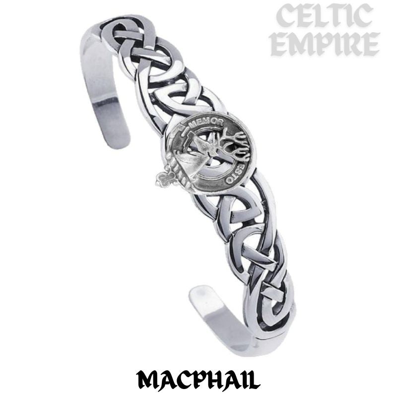 MacPhail Family Clan Crest Celtic Cuff Bracelet