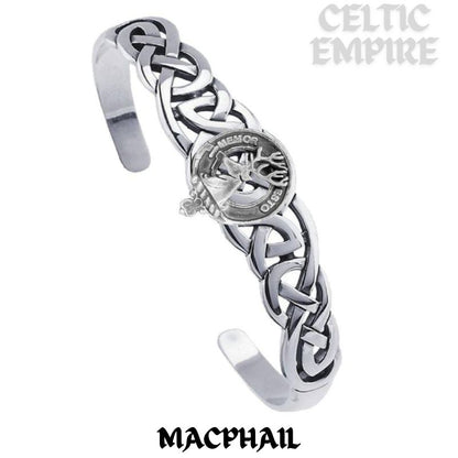 MacPhail Family Clan Crest Celtic Cuff Bracelet