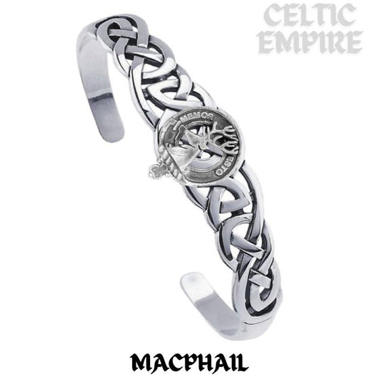 MacPhail Family Clan Crest Celtic Cuff Bracelet