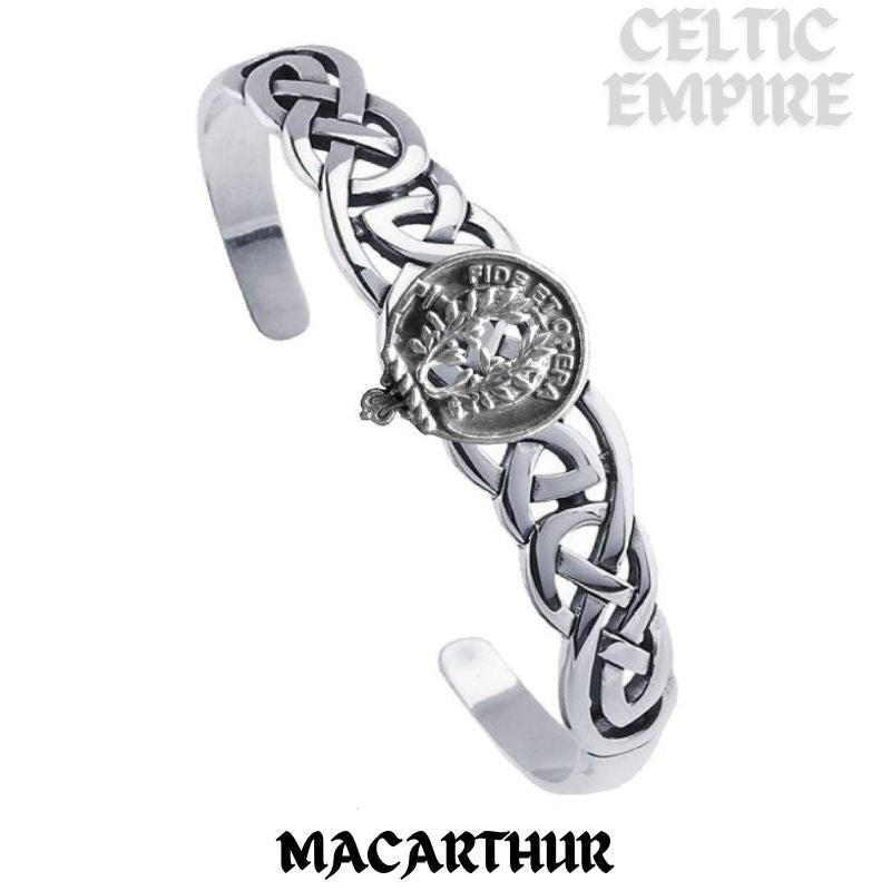 MacArthur Family Clan Crest Celtic Cuff Bracelet