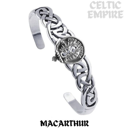 MacArthur Family Clan Crest Celtic Cuff Bracelet