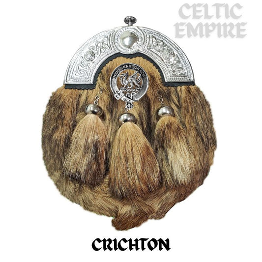 Crichton Scottish Family Clan Crest Badge Dress Fur Sporran