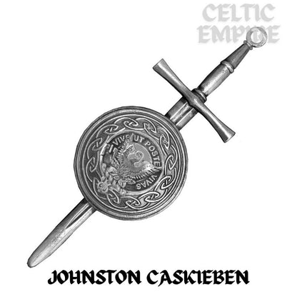 Johnston (Caskieben) Scottish Family Clan Dirk Shield Kilt Pin