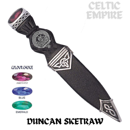 Duncan Sketraw Interlace Family Clan Crest Sgian Dubh, Scottish Knife