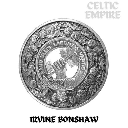 Irvine (Bonshaw) Family Clan Badge Scottish Plaid Brooch