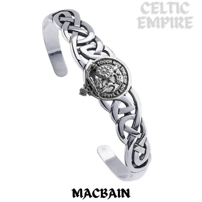MacBain Family Clan Crest Celtic Cuff Bracelet