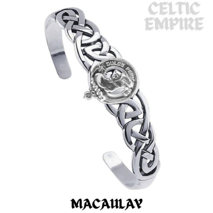 MacAulay Family Clan Crest Celtic Cuff Bracelet