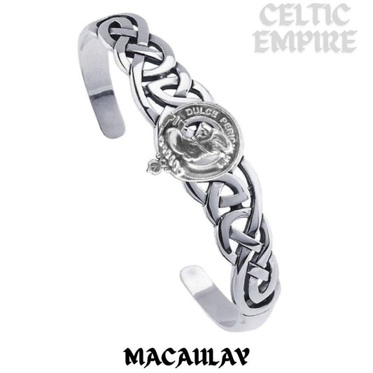 MacAulay Family Clan Crest Celtic Cuff Bracelet