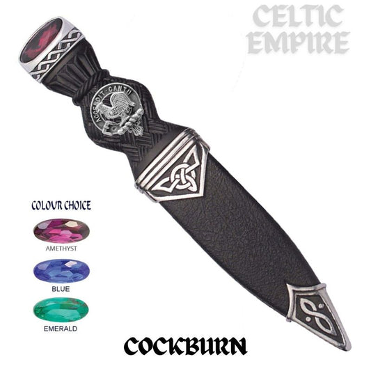 Cockburn Interlace Family Clan Crest Sgian Dubh, Scottish Knife