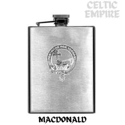 MacDonald Family Clan Donald 8oz Family Clan Crest Scottish Badge Stainless Steel Flask