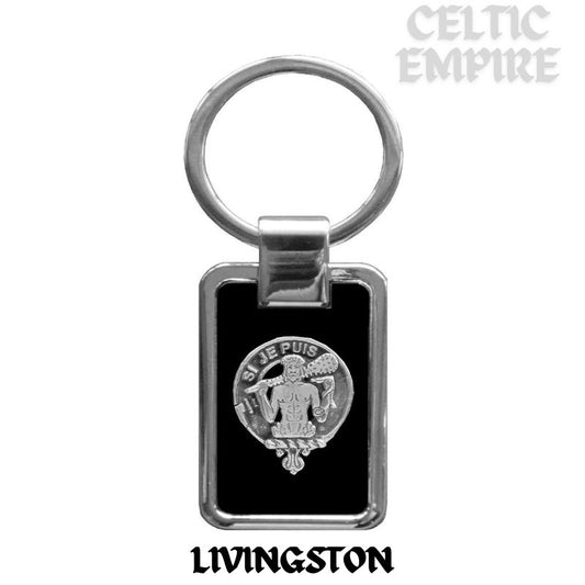 Livingston Family Clan Black Stainless Key Ring