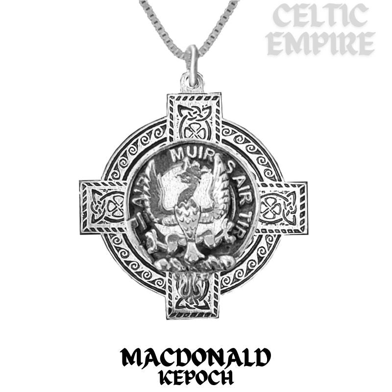 MacDonald Keppoch Family Clan Crest Celtic Cross Pendant Scottish