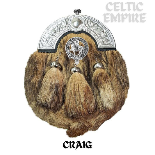 Craig Scottish Family Clan Crest Badge Dress Fur Sporran