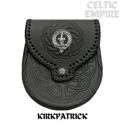 Kirkpatrick Scottish Family Clan Badge Sporran, Leather