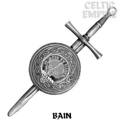 Bain Scottish Family Clan Dirk Shield Kilt Pin