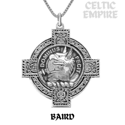 Baird Family Clan Crest Celtic Cross Pendant